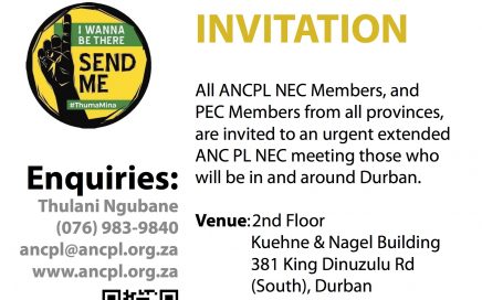 Invitation to ANCPL NEC meeting in Durban