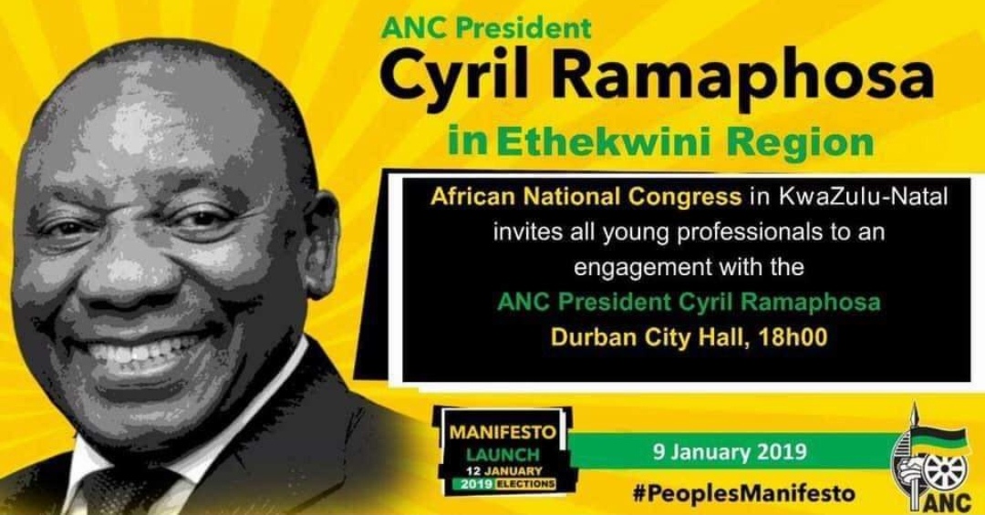 ANC President Cyril Ramaphosa in Ethekwini Region