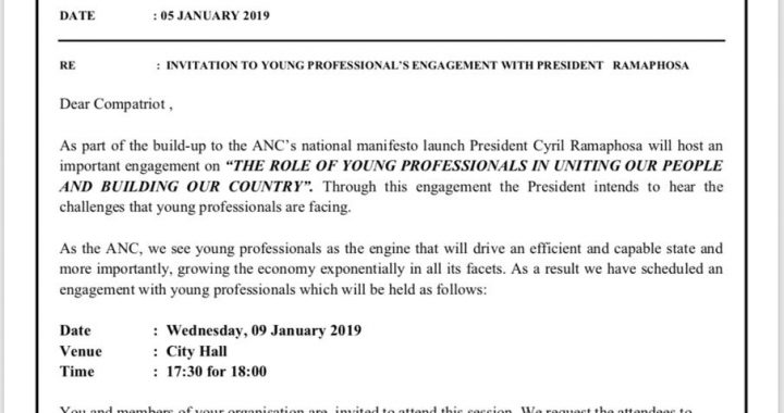 ANC President Cyril Ramaphosa to engage Professionals in Durban