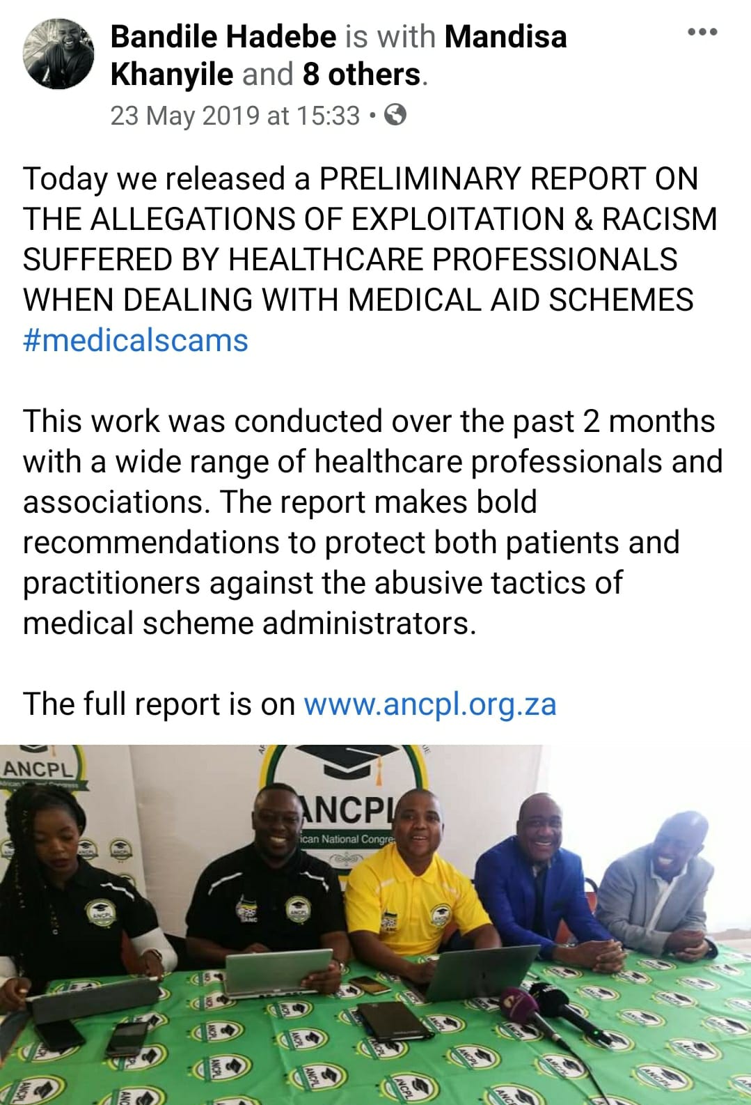PRELIMINARY REPORT ON THE ALLEGATIONS OF EXPLOITATION & RACISM SUFFERED BY HEALTHCARE PROFESSIONALS WHEN DEALING WITH MEDICAL AID SCHEMES