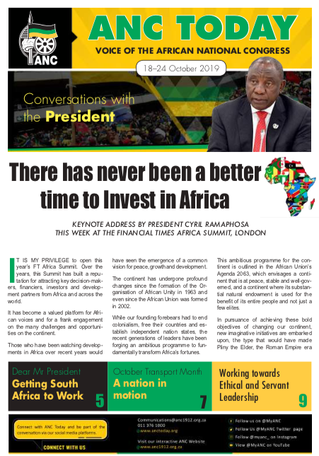 ANC Today: Invest in Africa