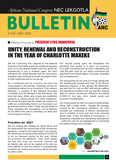 NEC Lekgotla Bulletin January 2021 final